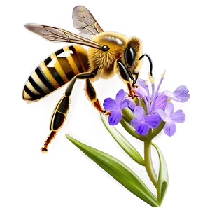 Bee Enjoying Nectar Png 06252024 PNG Image