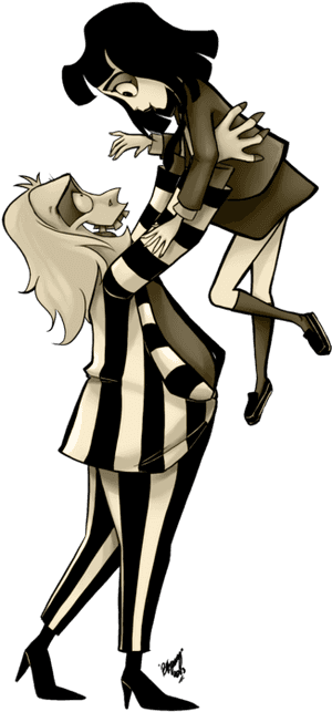 Bssqtxmcyae8ycp - Beetlejuice And Lydia Cartoon PNG image with transparent background