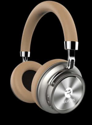 Beige Over Ear Headphones Raycon PNG image with transparent background