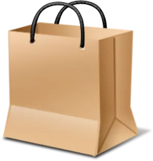 Beige Paper Shopping Bag PNG Image