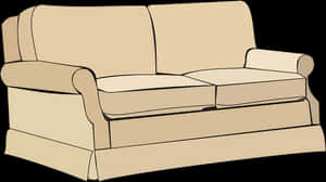 Beige Sofa Clipart PNG image with transparent background