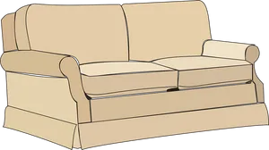 Beige Sofa Clipart PNG Image