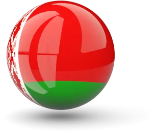 Belarus Flag Cricket Ball PNG Image