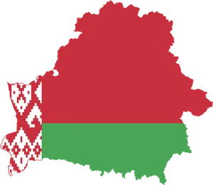 Belarus Map Outlined With Flag Colors PNG Image