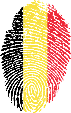 Belgian Flag Fingerprint Art PNG Image