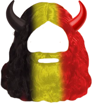 Belgian Flag Themed Devil Mask PNG Image