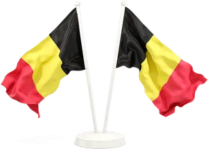 Belgian Flagson Stands PNG Image