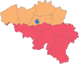 Belgium Administrative Divisions Map PNG Image