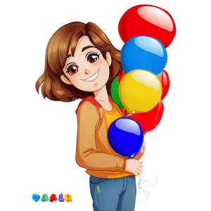 Bella With Balloons Png Wiw PNG Image