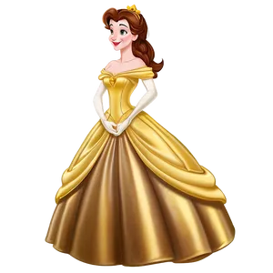 Belle In Golden Ballgown Png 06292024 PNG Image