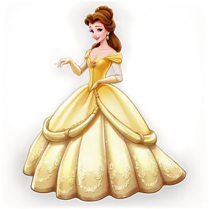 Belle In Golden Ballgown Png 98 PNG Image