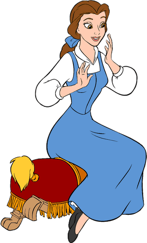 Belle Sitting On The Enchanted Footstool Disney Clipart, - Belle Beauty And The Beast Sitting Down, HD Png Download PNG image with transparent background