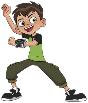 Ben10 Excited Pose With Omnitrix PNG Image