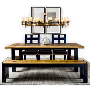 Bench Style Dining Table Png Yst22 PNG Image