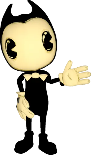 Bendy Cartoon Character Pose PNG Image