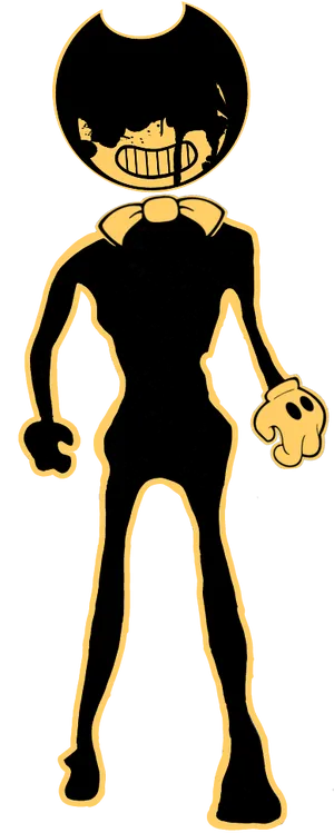 Bendy Cartoon Character Standing PNG Image