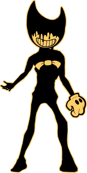 Bendy Cartoon Character Standing PNG Image