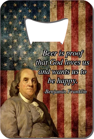 Benjamin Franklin Beer Happiness Quote PNG Image