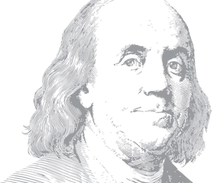 Benjamin Franklin Engraving Style PNG Image