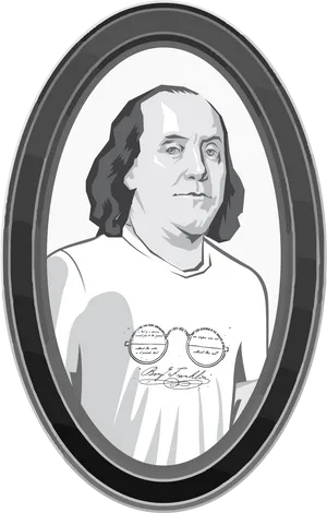 Benjamin Franklin Portrait Illustration PNG Image