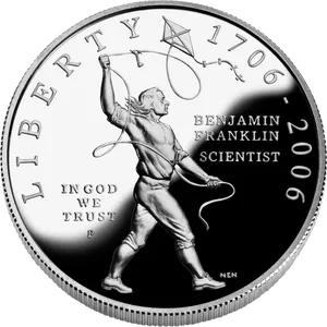 Benjamin Franklin Scientist Commemorative Coin2006 PNG Image