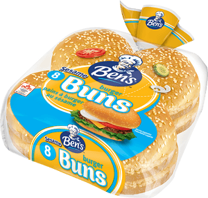 Bens Sesame Burger Buns Packaging PNG image with transparent background
