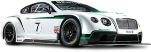 Bentley Race Car Number7 PNG Image