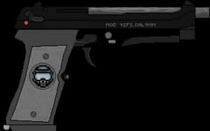 Beretta92 F S Pistol Illustration PNG image with transparent background
