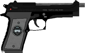 Beretta92 F S Pistol Illustration PNG Image