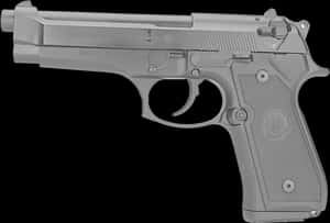 Beretta92 F S Semi Automatic Pistol PNG image with transparent background
