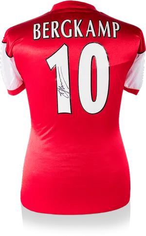 Bergkamp Arsenal10 Red Jersey PNG Image