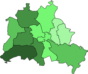 File - Karte - Abgeordnetenhauswahl Berlin - Wahlbeteiligung - Berlin Map From A Night Divided, HD Png Download PNG image with transparent background