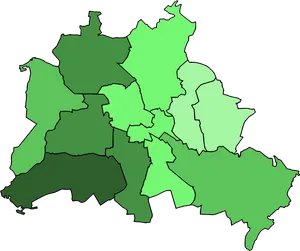 Berlin Districts Map Outline PNG Image