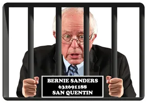 Bernie Sanders Behind Bars PNG Image