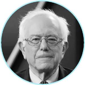 Bernie Sanders Blackand White Portrait PNG Image