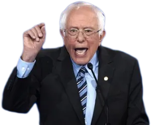 Bernie Sanders Speaking Gesture PNG Image