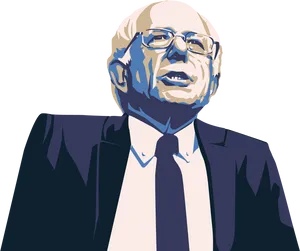 Bernie Sanders Vector Portrait PNG Image