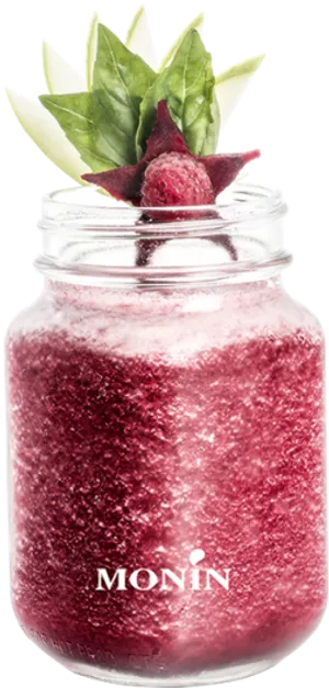 Berry Smoothiein Mason Jar PNG Image