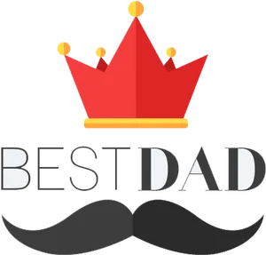 Best Dad Crownand Mustache PNG Image