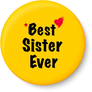 Best Sister Ever Badge PNG Image