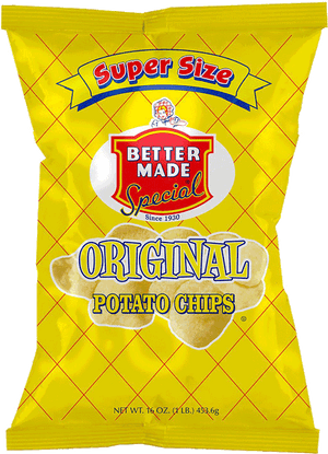 Better Made Special Original Potato Chips Super Size Pack PNG image with transparent background