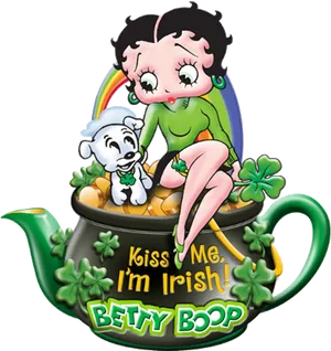 Betty Boop Irish Teapot Celebration PNG Image