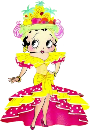 Betty Boop Tropical Fruit Hat PNG Image