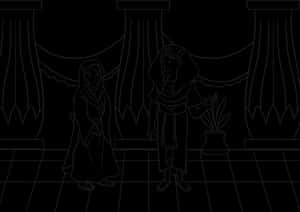 Biblical Scene Annunciation Line Art PNG with transparent background