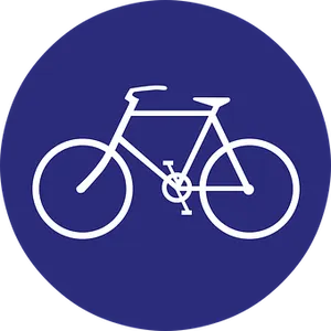 Bicycle Sign Blue Background PNG Image