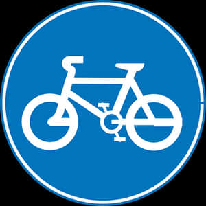 Bicycle Sign Blue Circle PNG image with transparent background