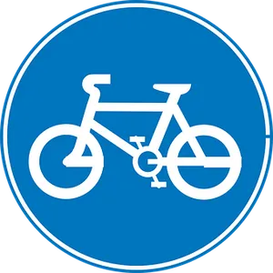 Bicycle Sign Blue Circle PNG Image