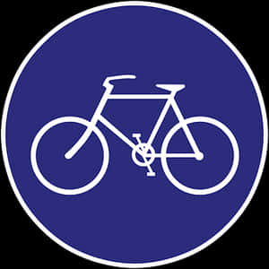 Bicycle Sign Blue Circle PNG image with transparent background