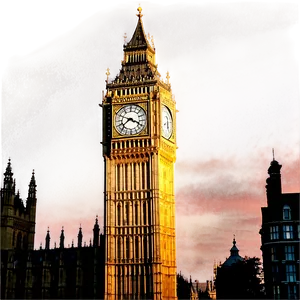 Big Ben At Sunset Png 24 PNG Image