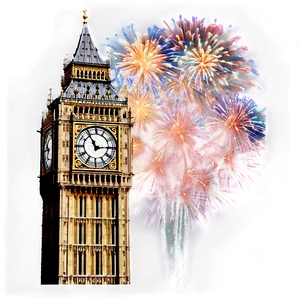 Big Ben With Fireworks Background Png 27 PNG Image